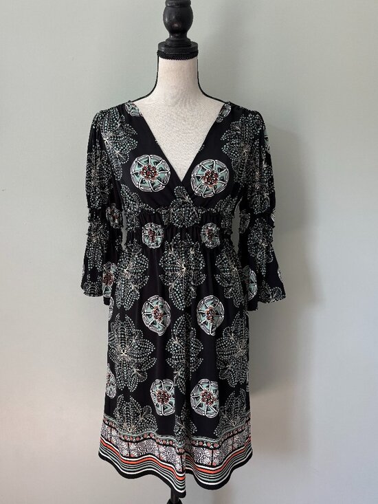 Max Edition Dresses & Skirts - Max Edition Black Floral Boho Dress Small NWT